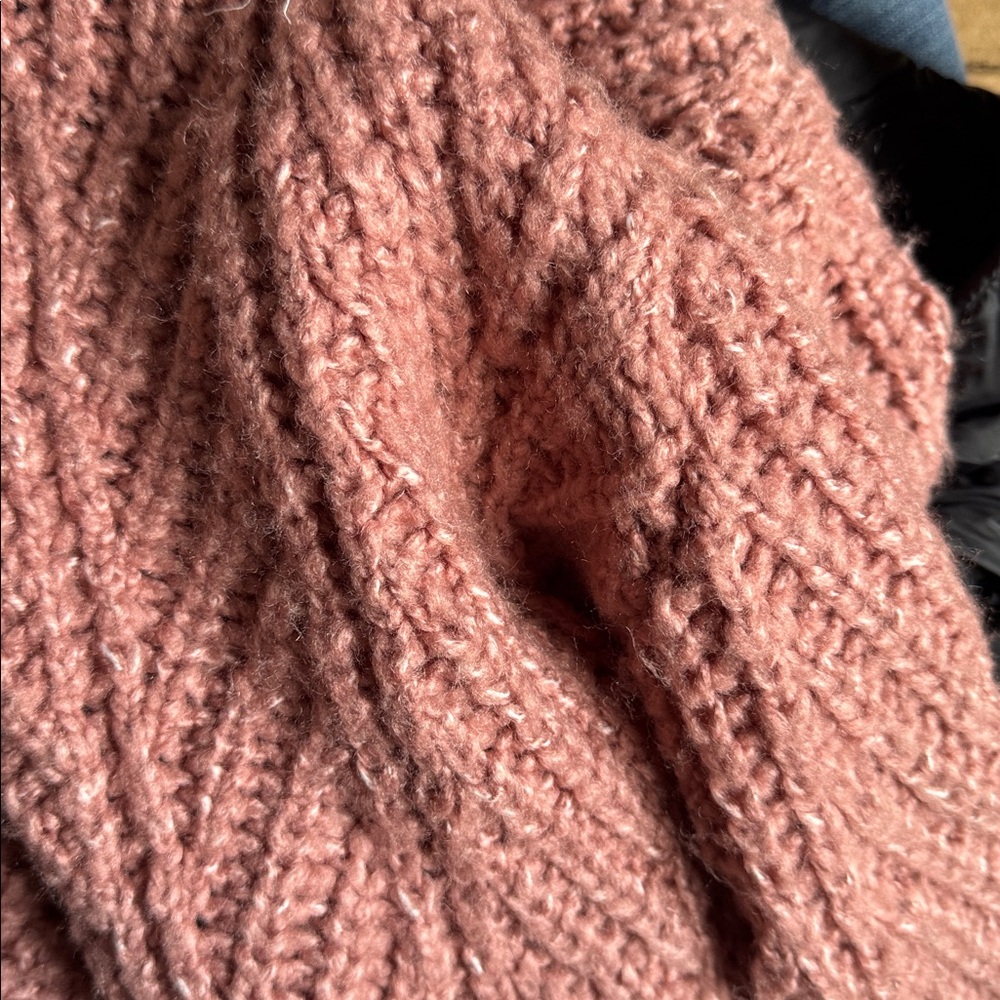 Cozy Boho Chunky Cable Knit Cardigan Rose Pink Open Front XXL Universal Thread - Picture 8 of 11